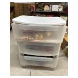 3 Drawer plastic storage cabinet with holiday