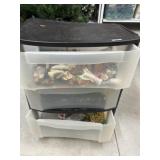3 Drawer plastic storage cabinet with holiday
