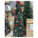 Poinsettia fully decorated pre lit poinsettia