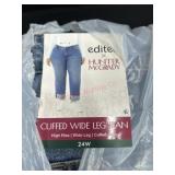 Ladies 24w ciffed wide leg jeans