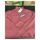 Ladies large sandwash half zip pullover