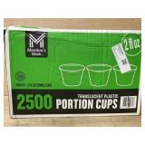 Translucent Plastic Portion Cups, 2500 Ct