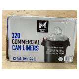 320 Commercial Can Liners, 33 Gallon