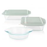 Pyrex 4-Piece Deep Glass Baking Dish Set