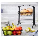 2-Tier Metal Fruit Basket Stand