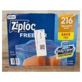 Ziploc Freezer Bags, Quart Size, 216 Count