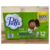 Puffs Plus Lotion Facial Tissues, 12 Boxes