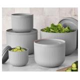 10-Piece Modern Sculpted Bowl Set