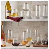 12-Piece Modern Gold Rim Drinkware Set