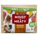 Purina Moist & Meaty Dog Food Burger Cheddar 60ct