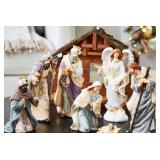 Nativity Set With Wooden Stable