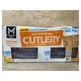 360-Piece Clear Plastic Cutlery Set