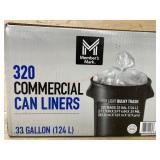 320 Commercial Can Liners, 33 Gallons