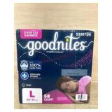 Goodnites Large Nighttime Underwear, 58 Count