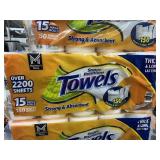 15 rolls paper towels orange top