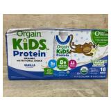 Orgain Kids Protein Organic Shake, Vanilla, 18 Pac