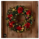 32-Inch Pre-Lit Decorated Wreath
