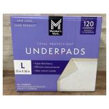 Large Total Protection Underpads, 120 Count