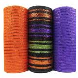 Halloween-Themed Mesh Ribbon Set