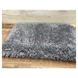 Gray Plush Bathroom Rug