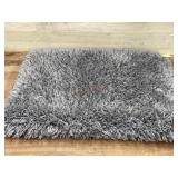 Gray Plush Shag Accent Rug
