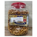 Barrel of Utz Pretzels with Red Lid