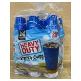 Heavy Duty Blue Party Cups, 240 Count