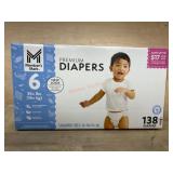 Size 6 Premium Diapers, 138 Count Box