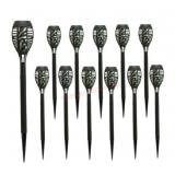 Deck Impressions Solar Tiki Torch Lights, 12-Pack