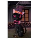 Black Cat Halloween Decoration With Lights