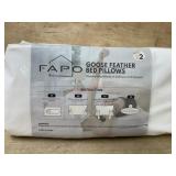 Goose Feather Bed Pillows, Set of 2