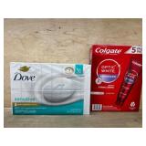 Dove Soap and Colgate Toothpaste Set
