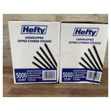 Hefty Black Plastic Stirrer Straws, 10,000 Count