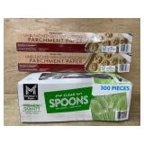 Parchment Paper and Clear Spoons Bundle