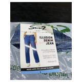 Ladies large illusion denim jeans