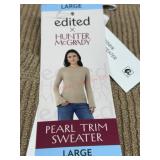 Ladies large pearl trim sweater