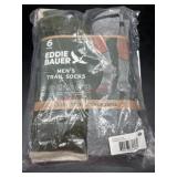 Mens 6 pack Eddie Bauer trail socks