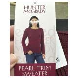 Ladies xs pearl trimmed sweater