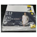 Ladies medium linen button down shirt