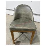 Gray leather counter stool