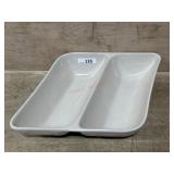 LONGABERGER 2 PART DISH IVORY