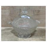 DEPRESSION GLASS IRIS COVERED CANDY