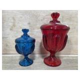 VIKING GLASS 6 PETAL SMALL AND MED COVERED CANDY