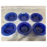 IMPERIAL GLASS CAPE COD COBALT BOWL 6 QTY