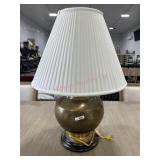 Copper table lamp with white shade