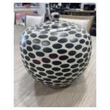 Spotted design decorative jar with lid