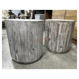 2- Balkene Home Elyse round reclaimed side tables
