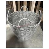 Plastic wicker look laundry basket
