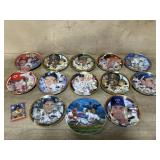 13 Small Baseball player collector plates