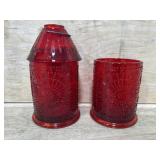 VIKING GLASS LANTERN LAMP 1 LID 2 BOTTOMS